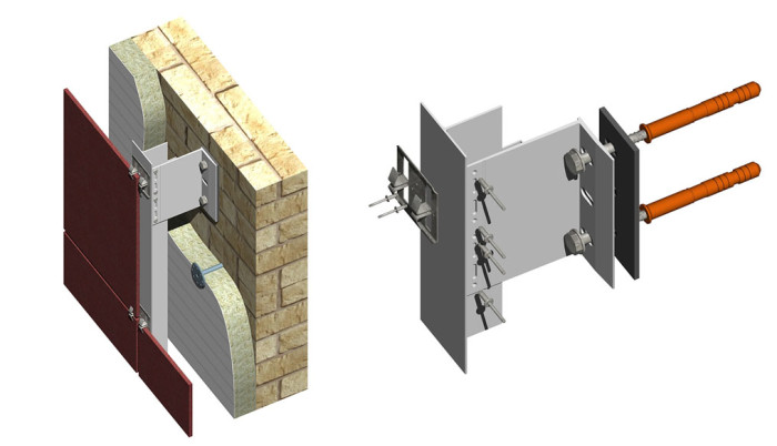 Открытый тип крепления вентилируемых фасадов
