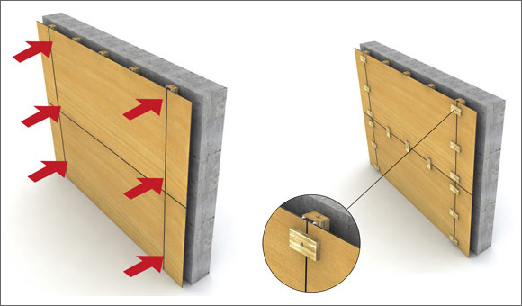 Приклеивание вентфасада