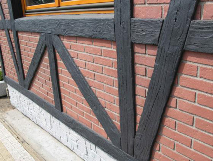 Отделка фасада под фахверк полиуретановыми досками